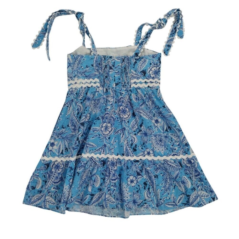 Stellah New York Blue & White Floral Print Sundress With Tie Straps, Size L. NWT - Picture 2 of 8